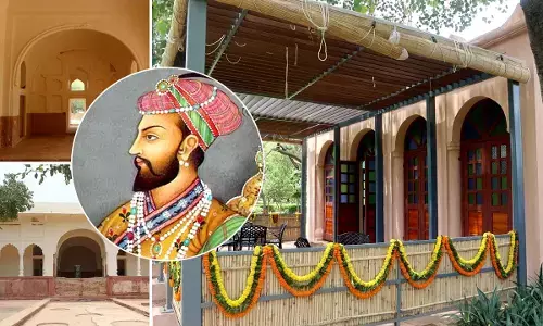 Sheesh Mahal restoration work