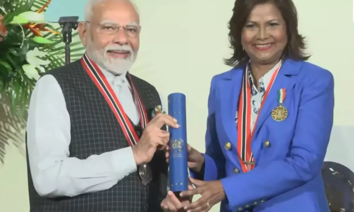 pm modi trinidad highest award, पीएम मोदी त्रिनिदाद और टोबैगो यात्रा, पीएम मोदी का त्रिनिदाद टोबैगो में भाषण, पीएम मोदी ने त्रिनिदाद टोबैगो सम्मान