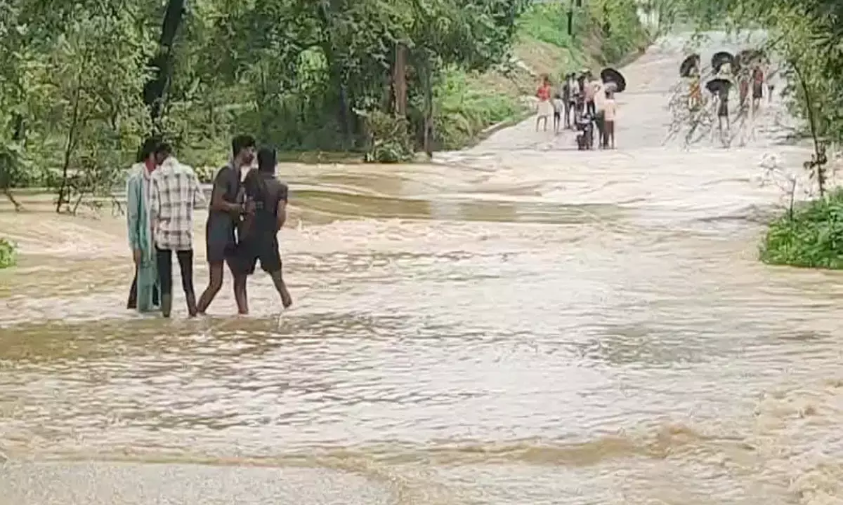 Water filled on roads