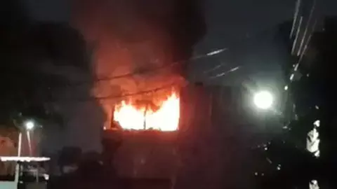 Huge fire broke out house behind gas depot