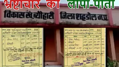 शहडोल स्कूल पेंट घोटाला, ब्यौहारी रंगाई घोटाला, सुधाकर कंस्ट्रक्शन भ्रष्टाचार, एमपी स्कूल बिल घोटाला,