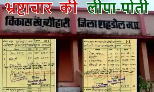 शहडोल स्कूल पेंट घोटाला, ब्यौहारी रंगाई घोटाला, सुधाकर कंस्ट्रक्शन भ्रष्टाचार, एमपी स्कूल बिल घोटाला,