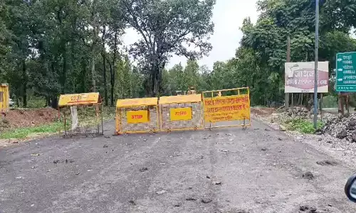 Jabalpur Bilaspur National Highway under construction