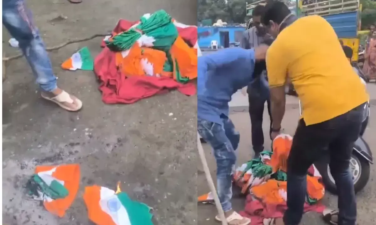 भोपाल तिरंगा जलाने की घटना, भोपाल तिरंगा जलाने की घटना, Bhopal Municipal Corporation controversy, Har Ghar Tiranga flags burning