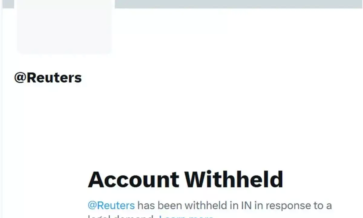 Reuters X account blocked In india