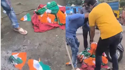 भोपाल तिरंगा जलाने की घटना, भोपाल तिरंगा जलाने की घटना, Bhopal Municipal Corporation controversy, Har Ghar Tiranga flags burning