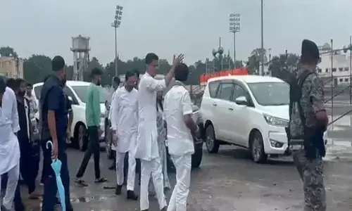 Incharge Sachin Pilot inspecting the preparations at Science College ground