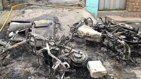 Muslim family house burned