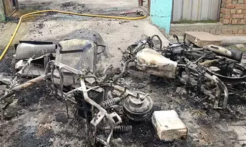 Muslim family house burned Muslim family house burned