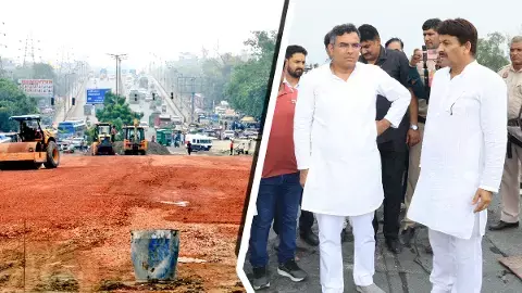 Parvesh Verma and Manoj Tiwari inspected Nand nagri Flyover