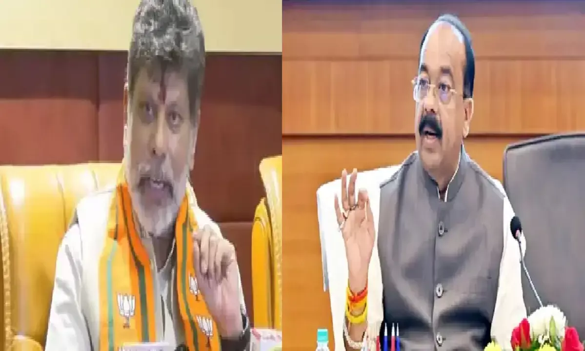 BJP state president Kiran Dev and deputy CM Arun Saw BJP state president Kiran Dev and deputy CM Arun Saw