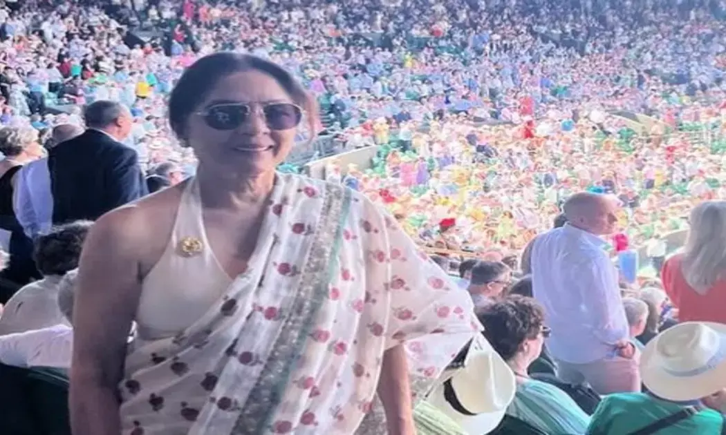 Neena Gupta Saree विंबलडन में नीना गुप्ता का देसी लुक