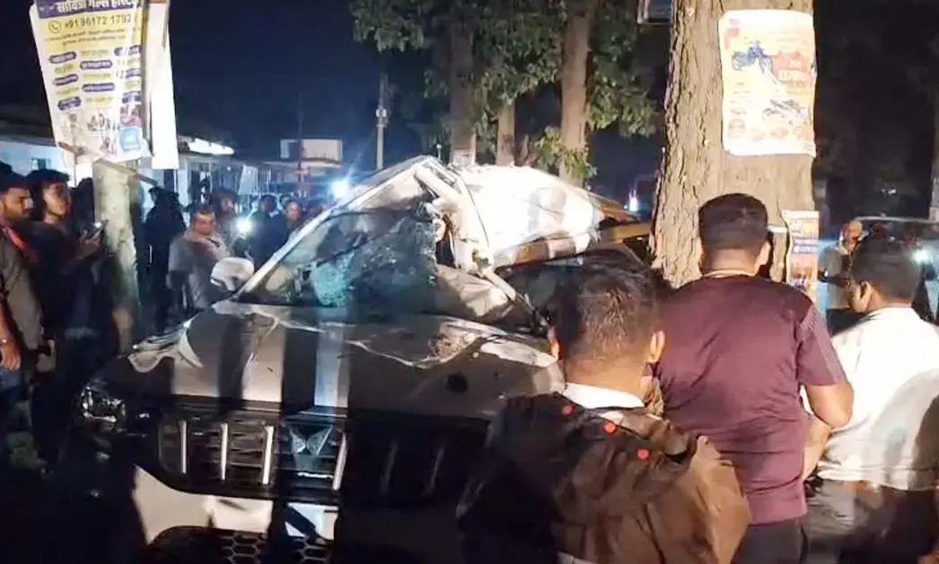 Car damaged in accident