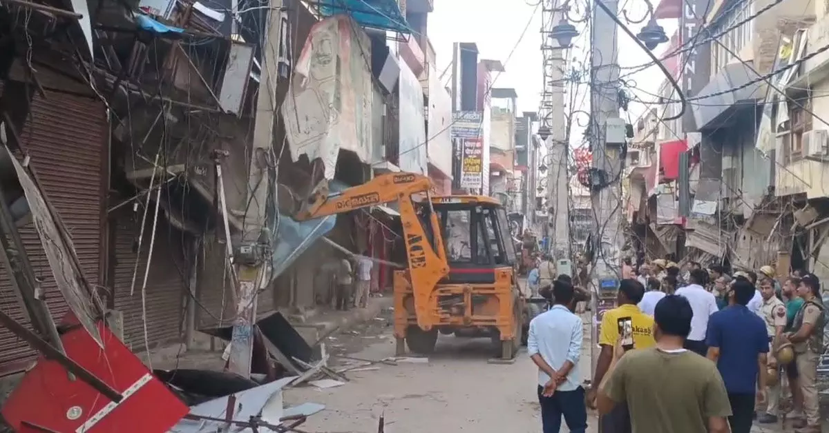 encroachment demolition in Rohtak encroachment demolition in Rohtak