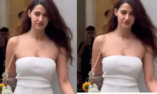 एक्ट्रेस दिशा पटानी ऑल व्हाइट लुक में आईं नजर