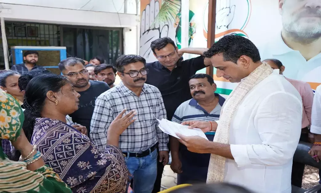 MLA Devendra Yadav listening to the problems of the people