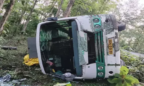 Bus damaged in accident Bus damaged in accident