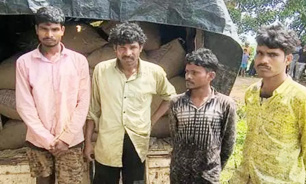 Photograph of the four arrested accused