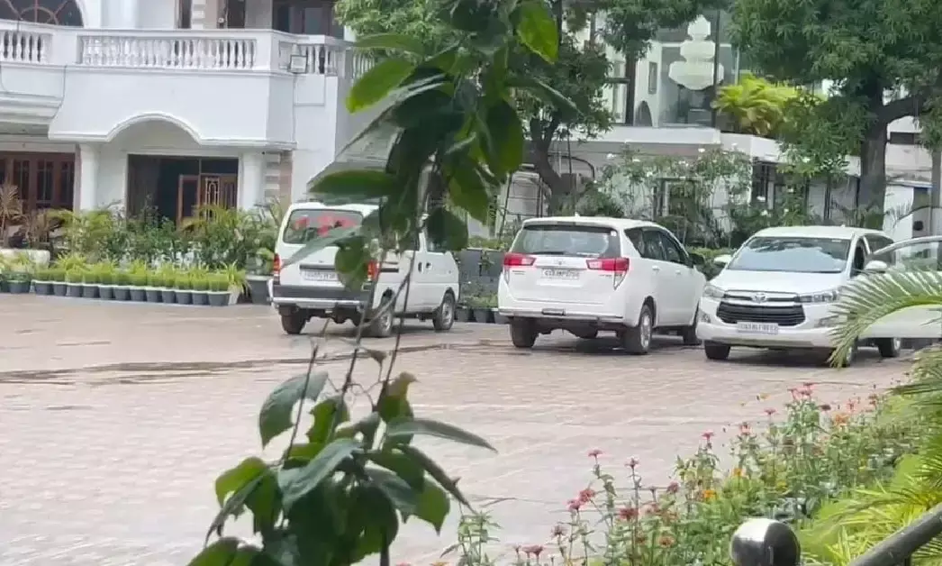 ED vehicles parked outside the house