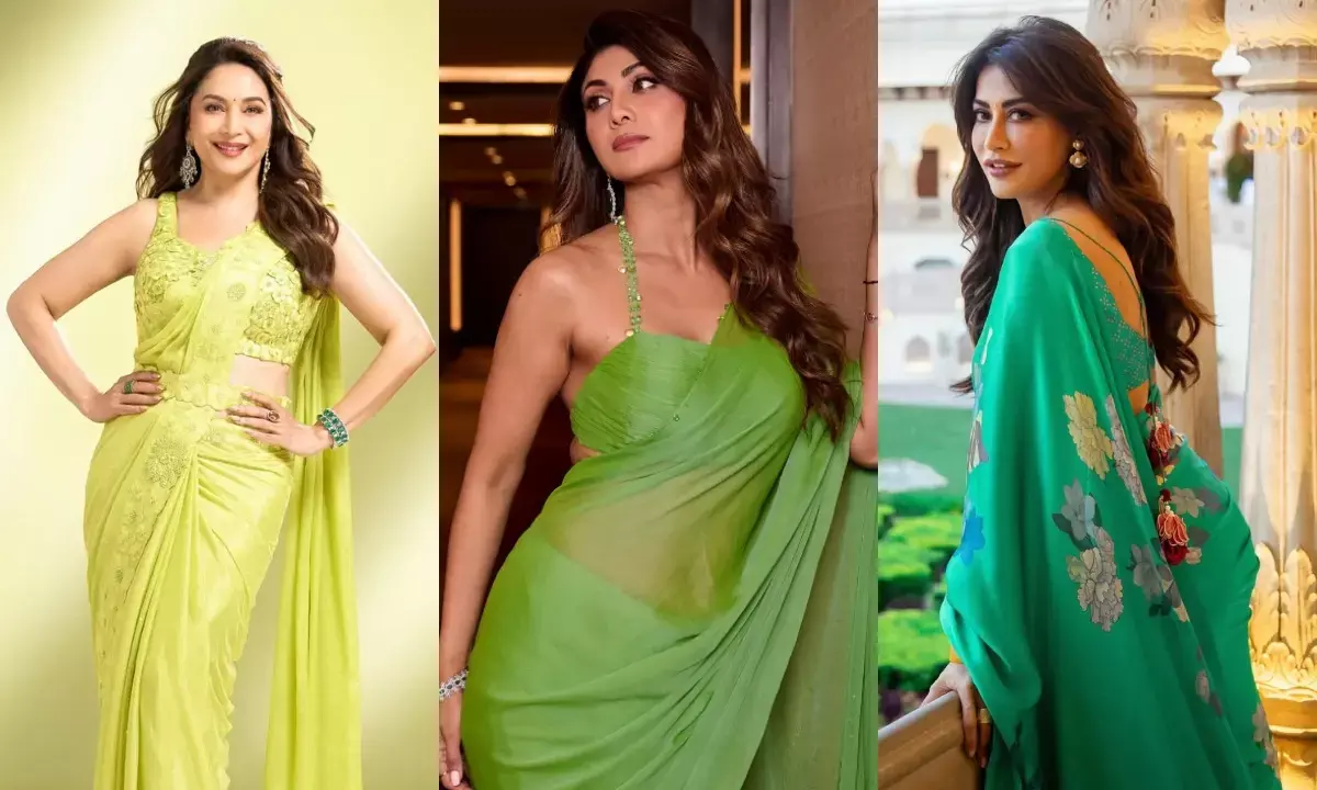 इस सावन ट्राय करें बॉलीवुड हसीनाओं जैसी हरी साड़ियां