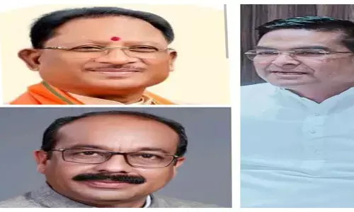 सीएम विष्णुदेव साव. डिप्टी सीएम साव और विधायक रिकेश