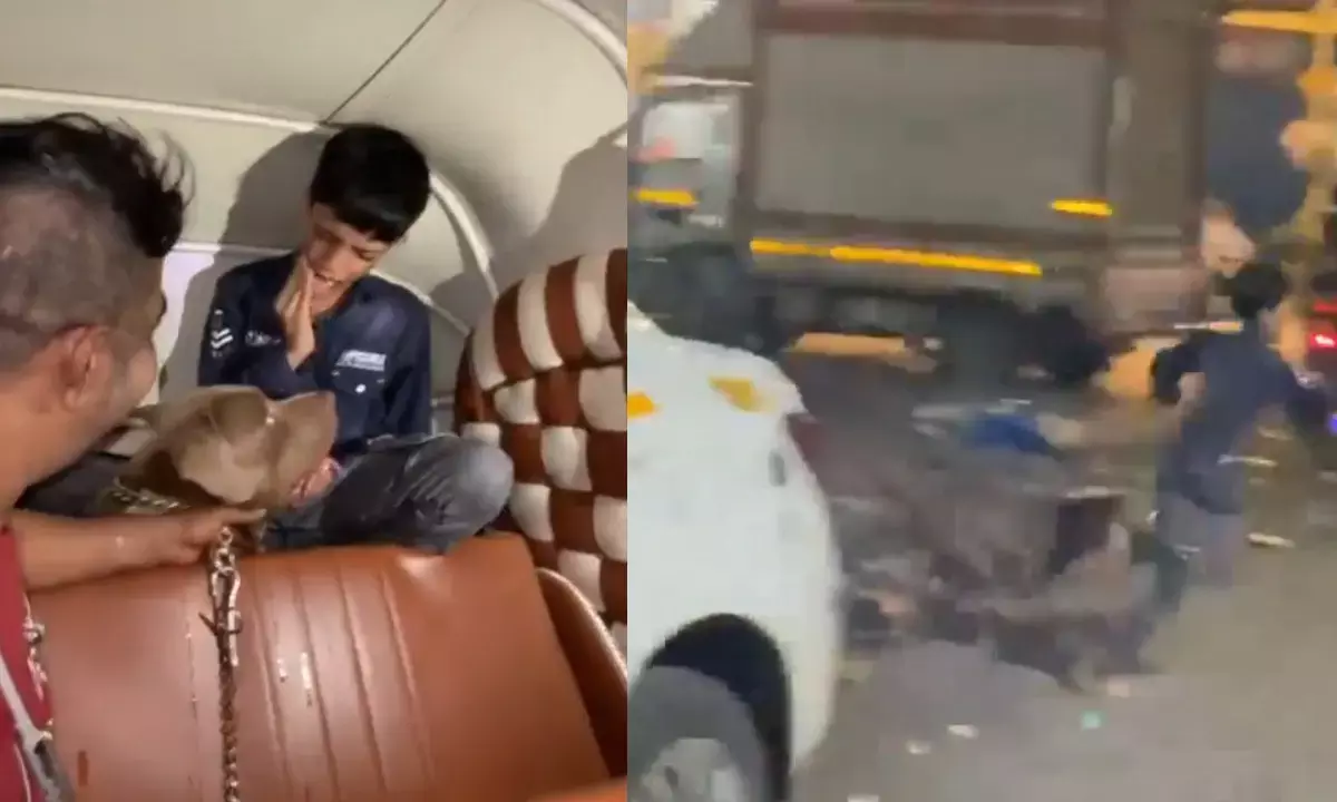 Mumbai boy pitbull dog attack viral video
