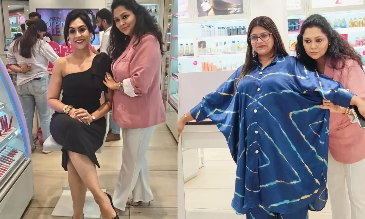 भोपाल के 10 नंबर मार्केट में फैशन की बारिकिंयां समझातीं एक्सपर्ट नंदिता नायर।