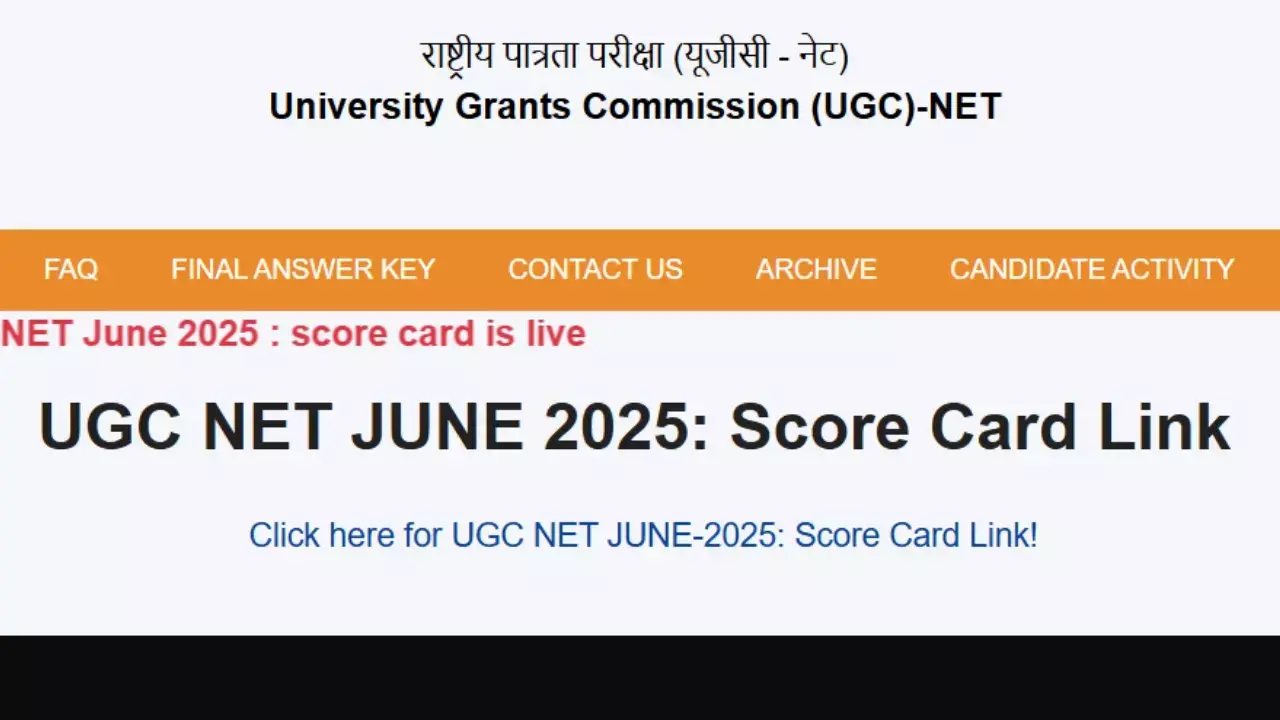 UGC NET June 2025 Results declared at ugcnet.nta.ac.in