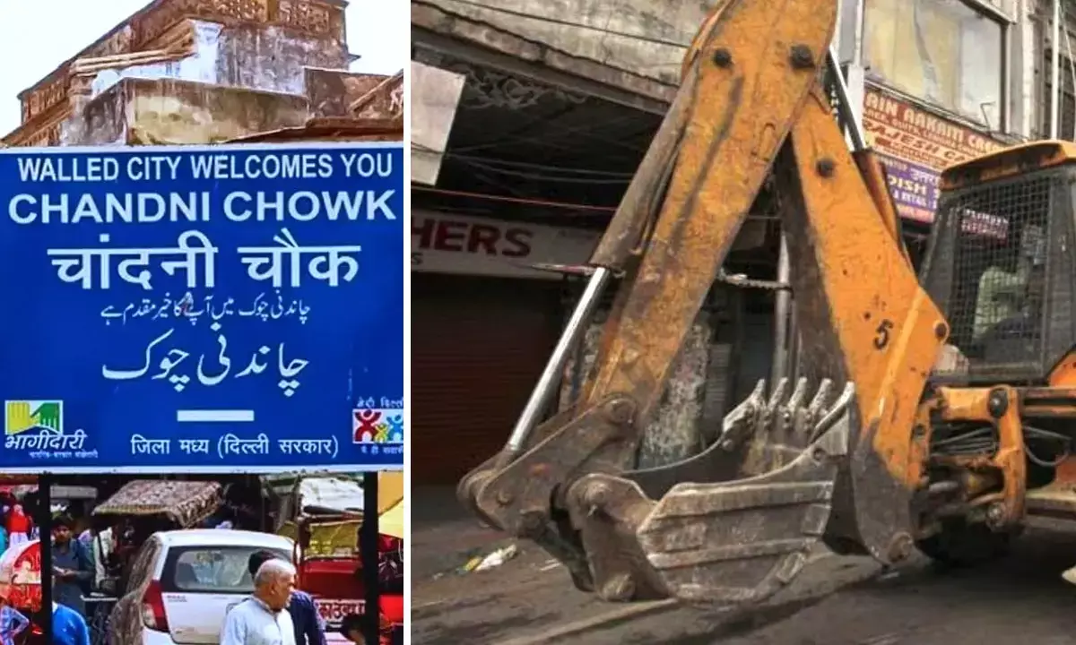 Bulldozer Action in Chandni Chowk