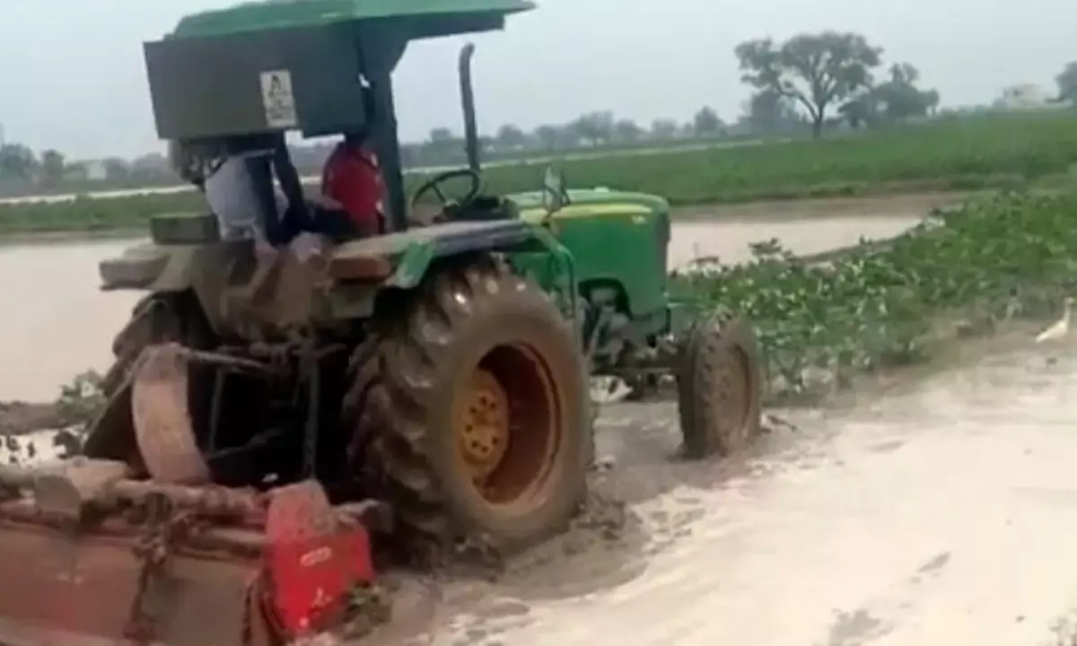 Waterlogging in Haryana fields