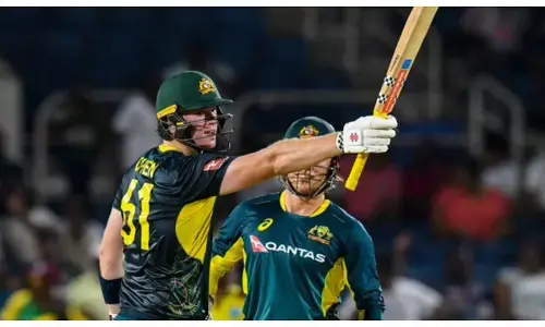 Mitchell owen debut fifty as australia beat west indies in 1st T20I