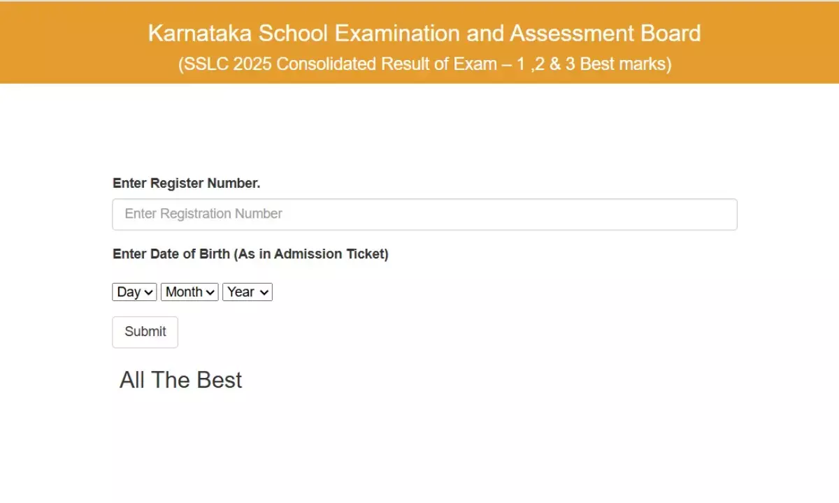 Karnataka SSLC Exam 3 Result 2025 OUT
