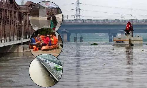 flood situation near yamuna river