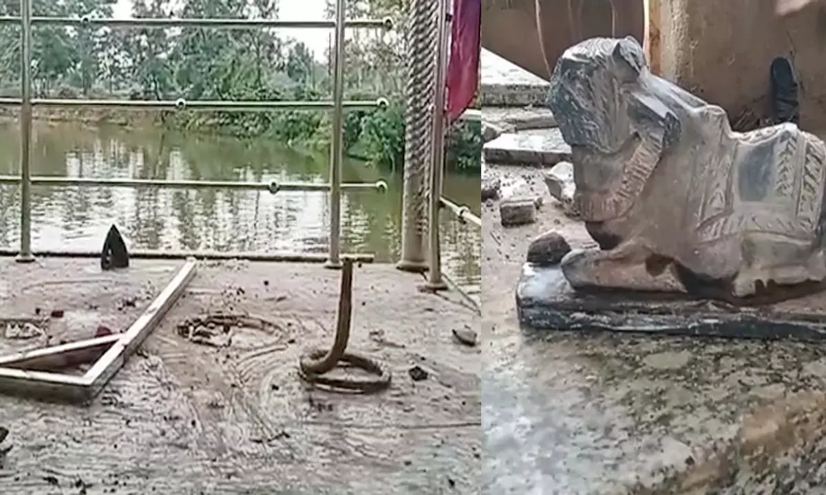 Shivling and river god were damaged