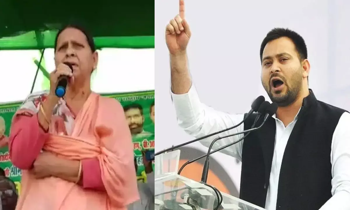 Rabri Devi and Tejashwi yadav Rabri Devi and Tejashwi yadav
