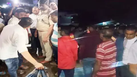 Crowd gathered after the accident Crowd gathered after the accident