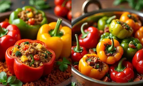 भरवा शिमलामिर्च की रेसिपी।