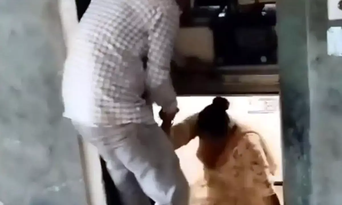 woman trapped in lift