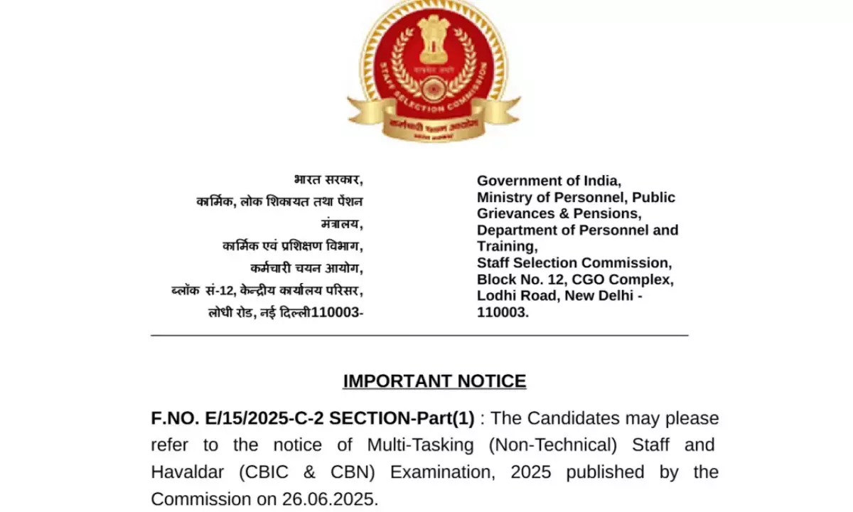 SSC MTS Havaldar Vacancy Notice 2025