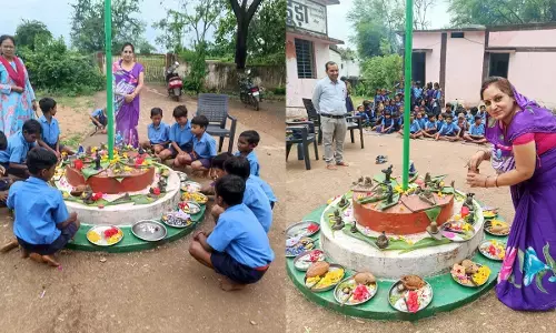 डूड़ा स्कूल में मनाई गई नाग पंचमी :  बच्चों ने नागदेव की मिट्टी की प्रतिमा बनाकर की पूजा-अर्चना