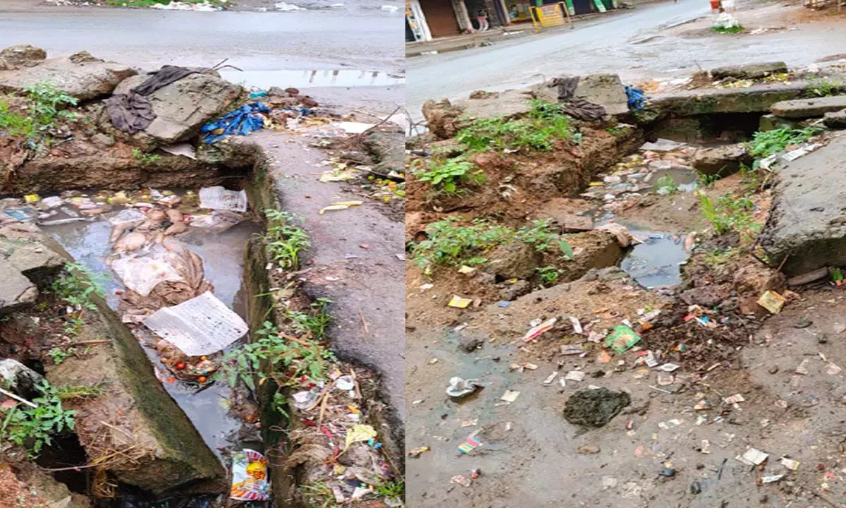 drains clogged with dirt