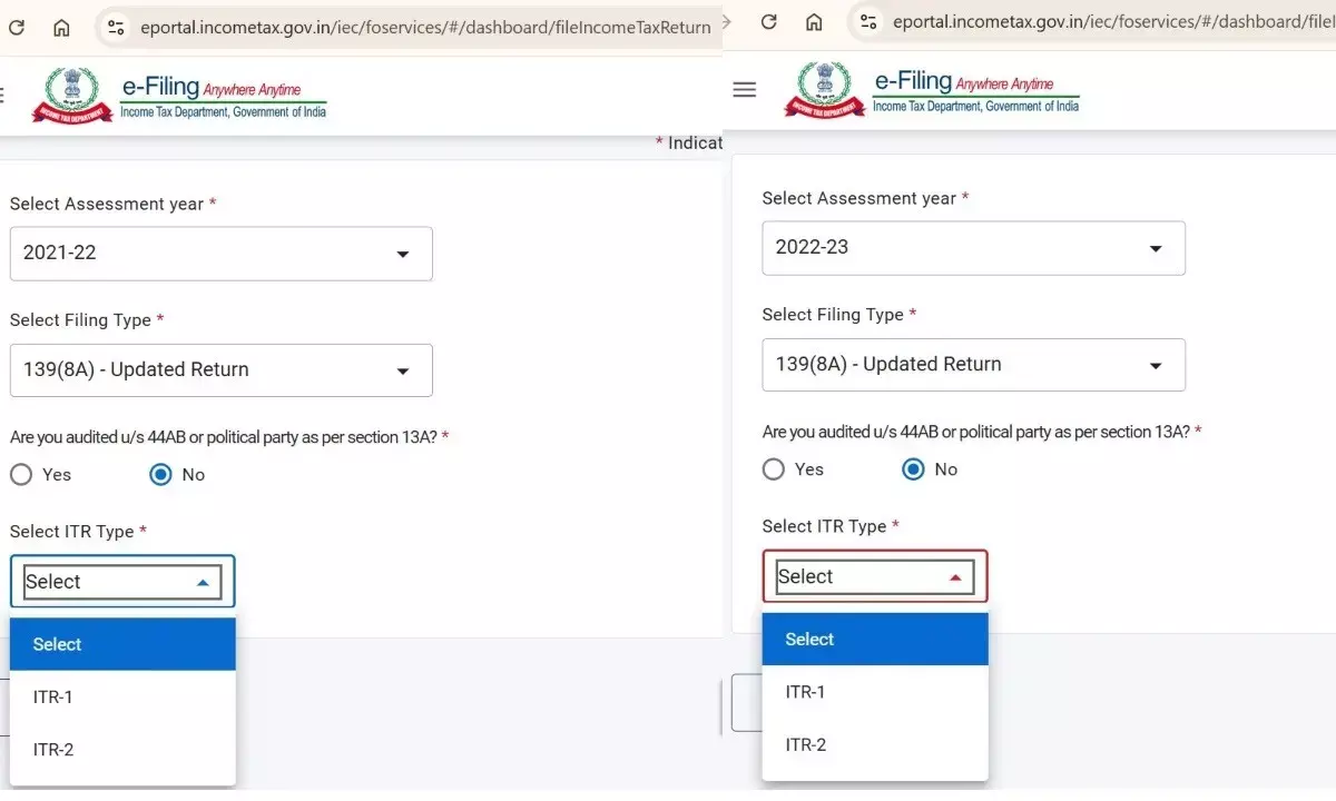 ITR-3 Form available online e-filing portal AY 2025-26