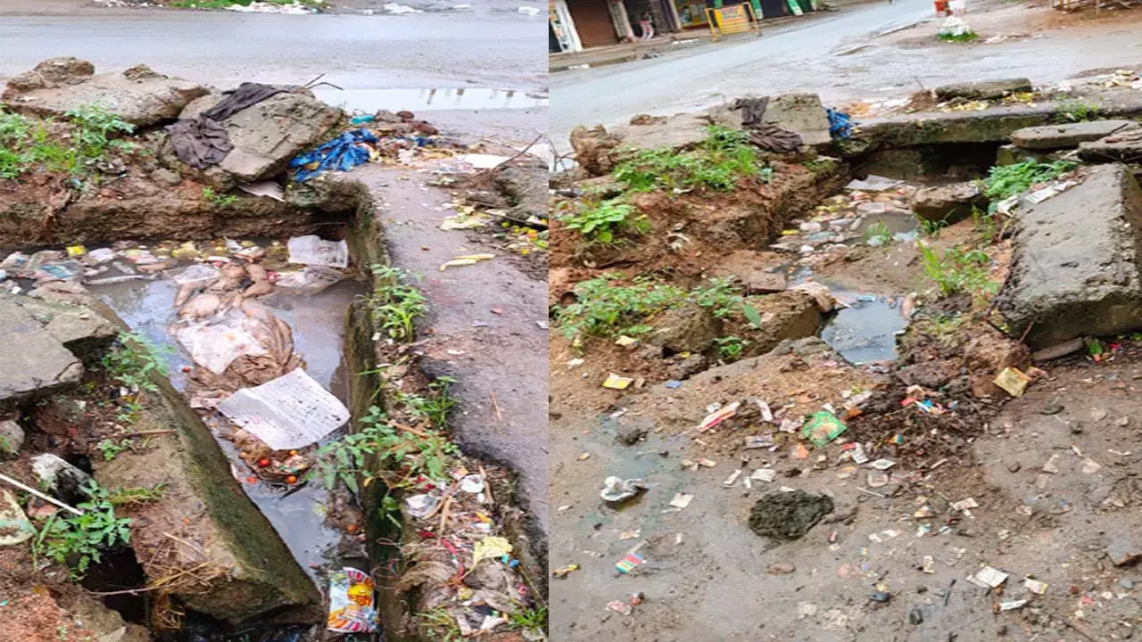 drains clogged with dirt