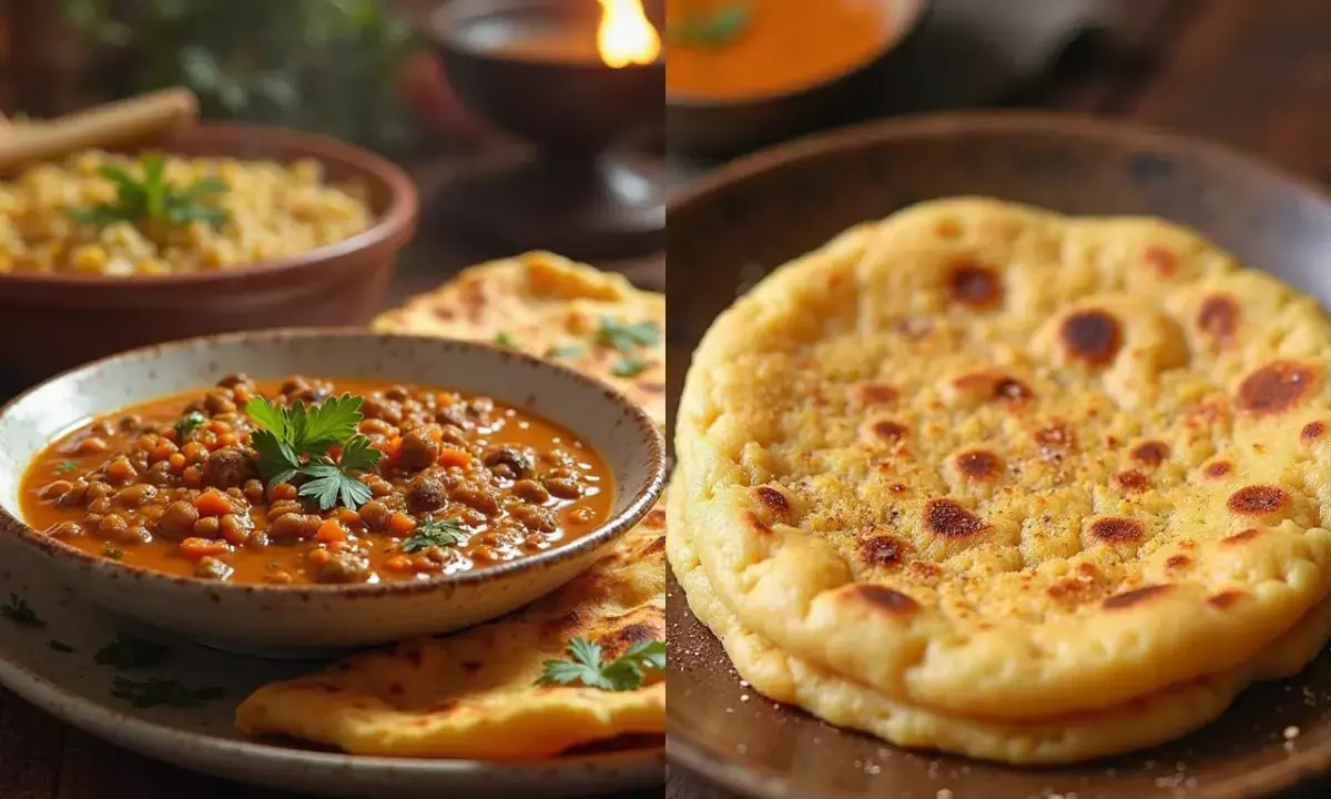 उड़द दाल और मक्के की रोटी की रेसिपी।