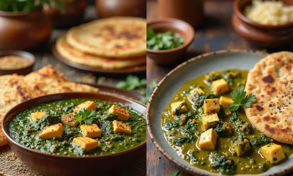 रेस्टोरेंट स्टाइल पालक पनीर और मिस्सी रोटी बनाने की आसान रेसिपी।