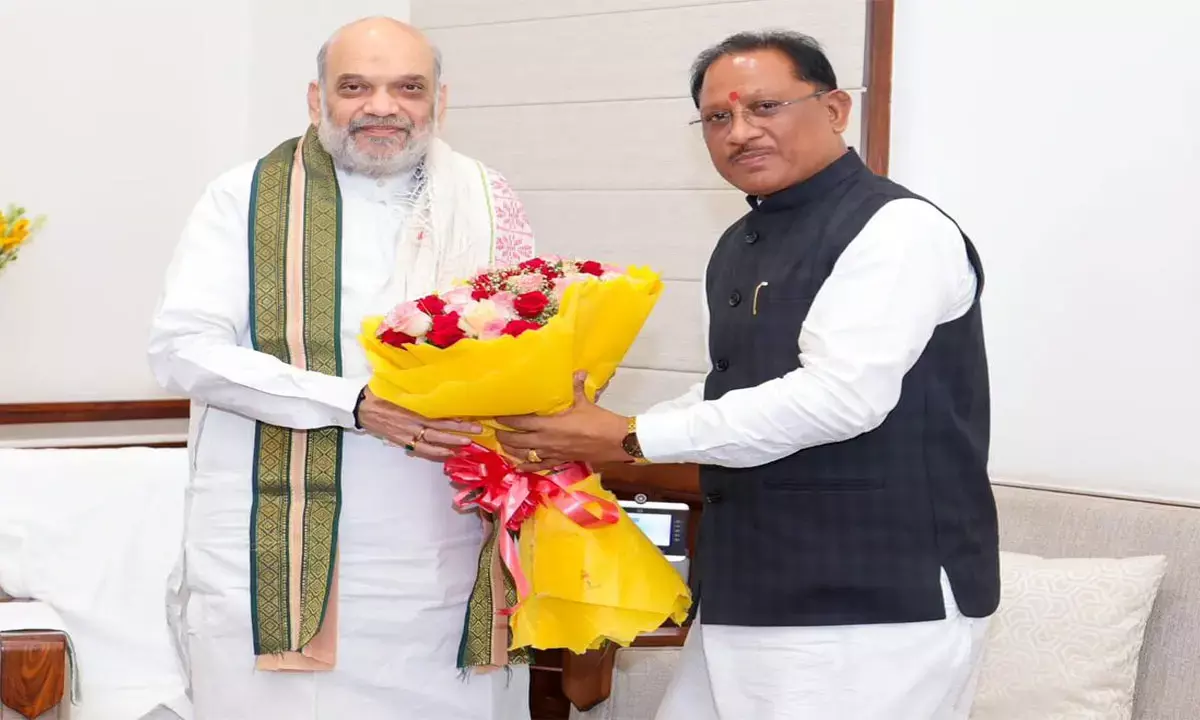 Home Minister Amit Shah & CM Vishnudeo Sai