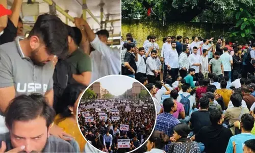 Students protest against SSC in Delhi
