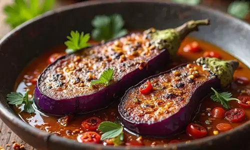 देसी स्टाइल बैंगन के भरते की रेसिपी। देसी स्टाइल बैंगन के भरते की रेसिपी।