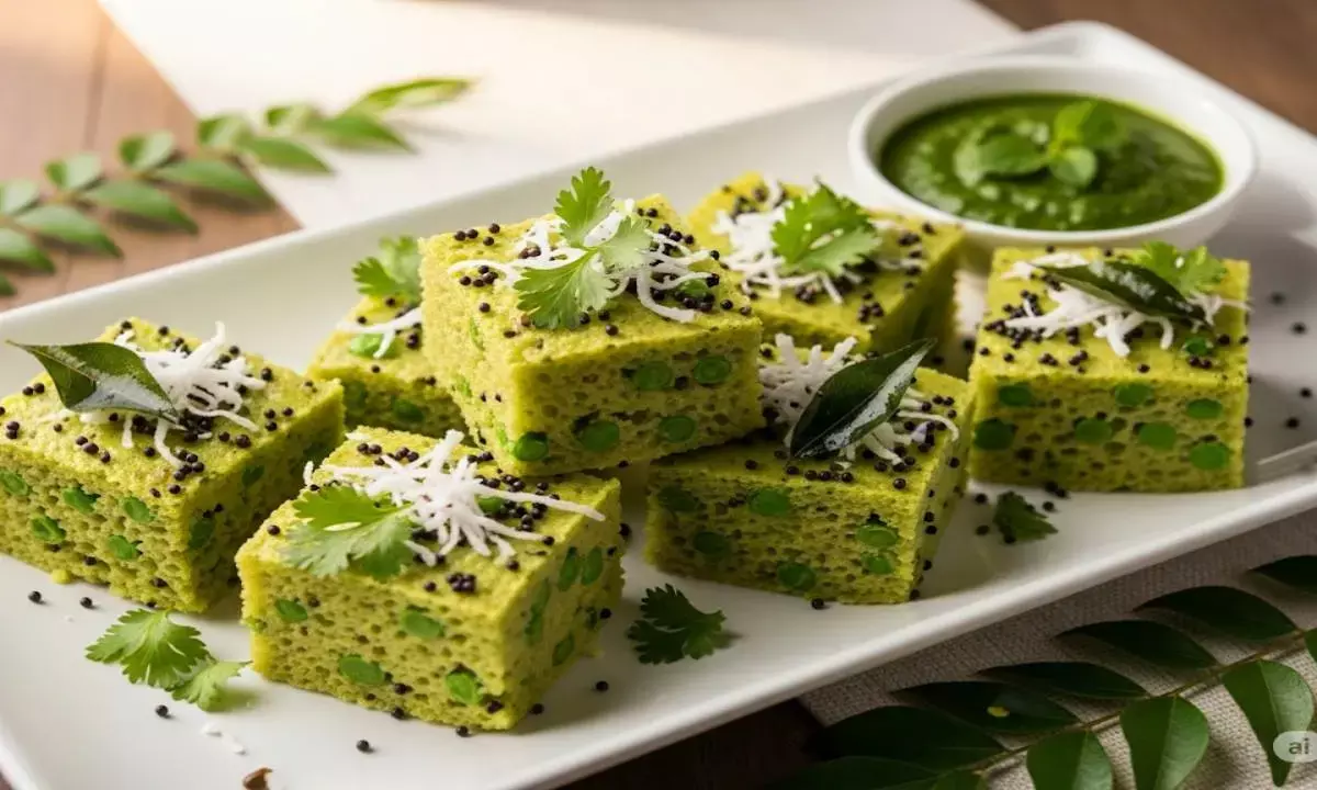 how to make matar dhokla