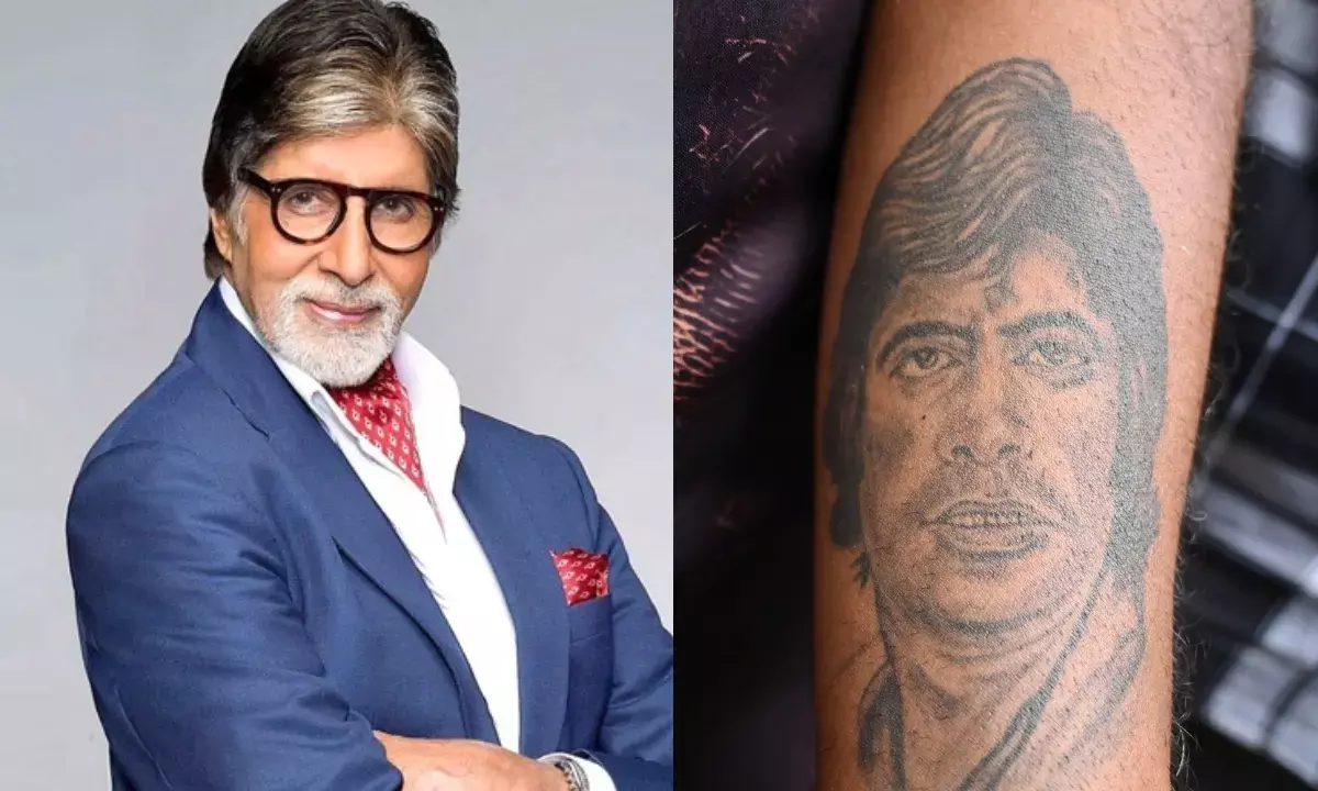 फैन ने बांह पर बनवाया अमिताभ बच्चन का टैटू, देखें तस्वीर फैन ने बांह पर बनवाया अमिताभ बच्चन का टैटू, देखें तस्वीर